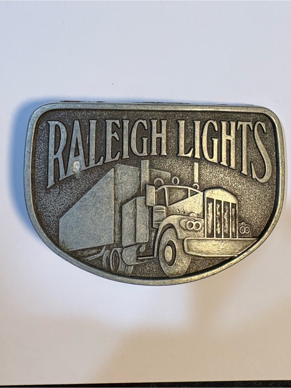 Vintage Raleigh Lights Cigarettes Belt Buckle.